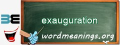 WordMeaning blackboard for exauguration